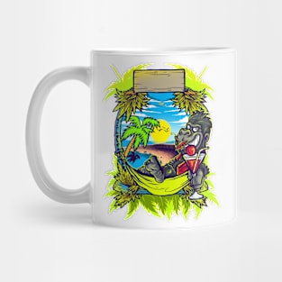 Tropical Summer Gorilla in Vacation Mug